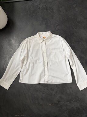 C&C California Cropped White Blouse